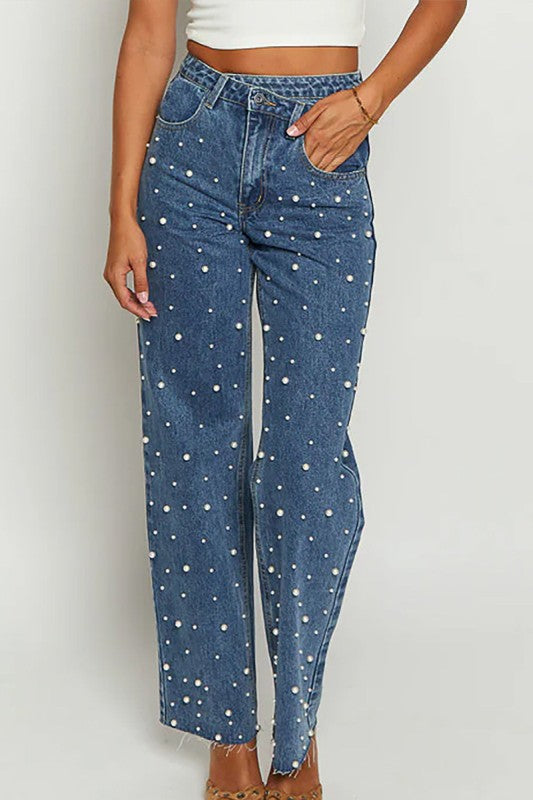 Pearl Touch Straight-Leg Jeans