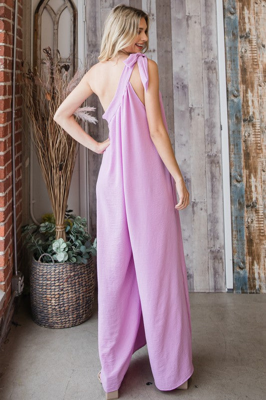 One Shoulder Wide Leg Jumpsuit