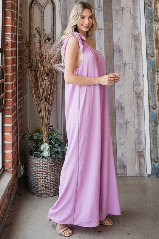 One Shoulder Wide Leg Jumpsuit