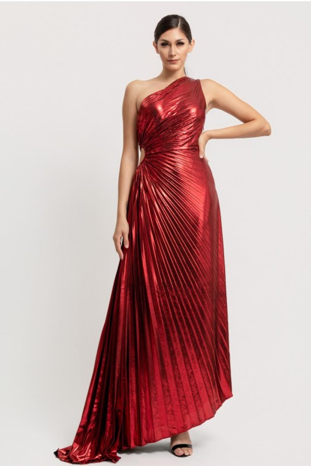 Elegant One-Shoulder Pleated Night Dress