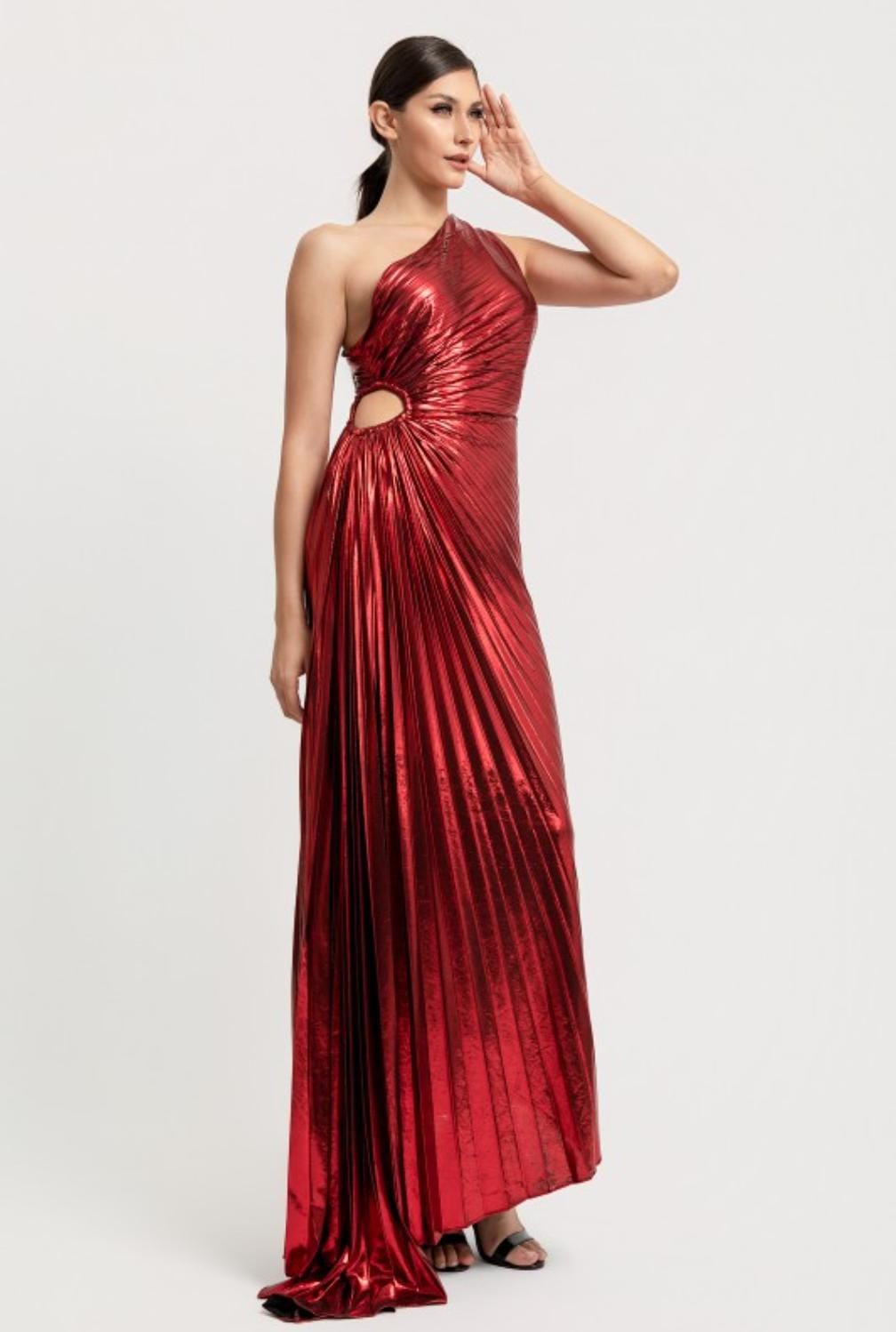 Elegant One-Shoulder Pleated Night Dress