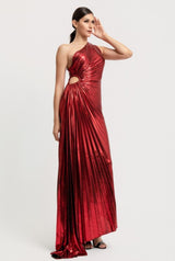 Elegant One-Shoulder Pleated Night Dress