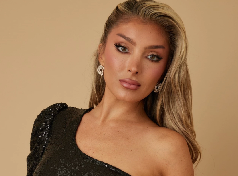 Black Glam One-Shoulder Crop