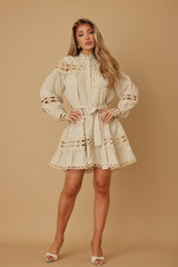 Crochet-style mini dress