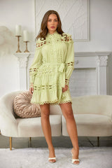 Crochet-style mini dress