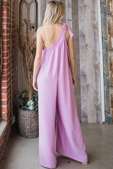 One Shoulder Wide Leg Jumpsuit