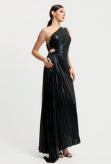 Elegant One-Shoulder Pleated Night Dress