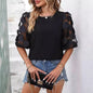 Women's Blouse Short Sleeve Blouses Streetwear Solid Color