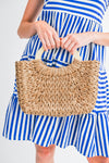 Camel Retro Straw Woven Tote Bag