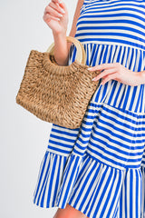 Camel Retro Straw Woven Tote Bag